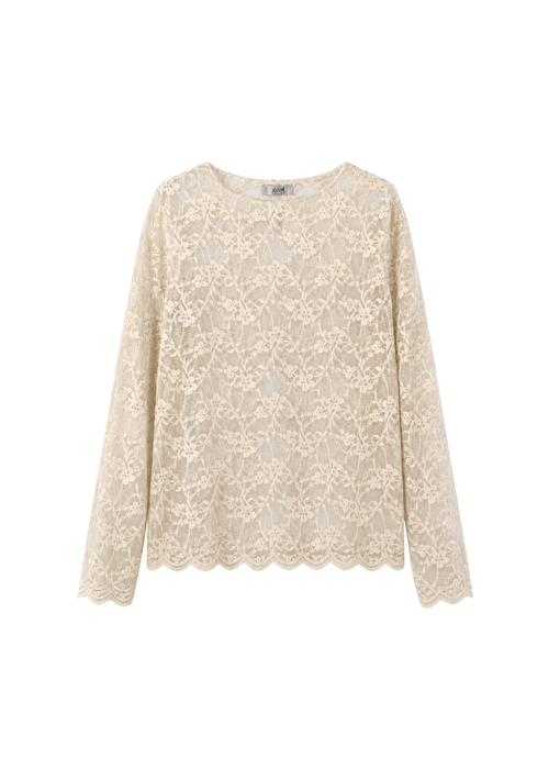 Kanten top met fluweel details ONE SIZE