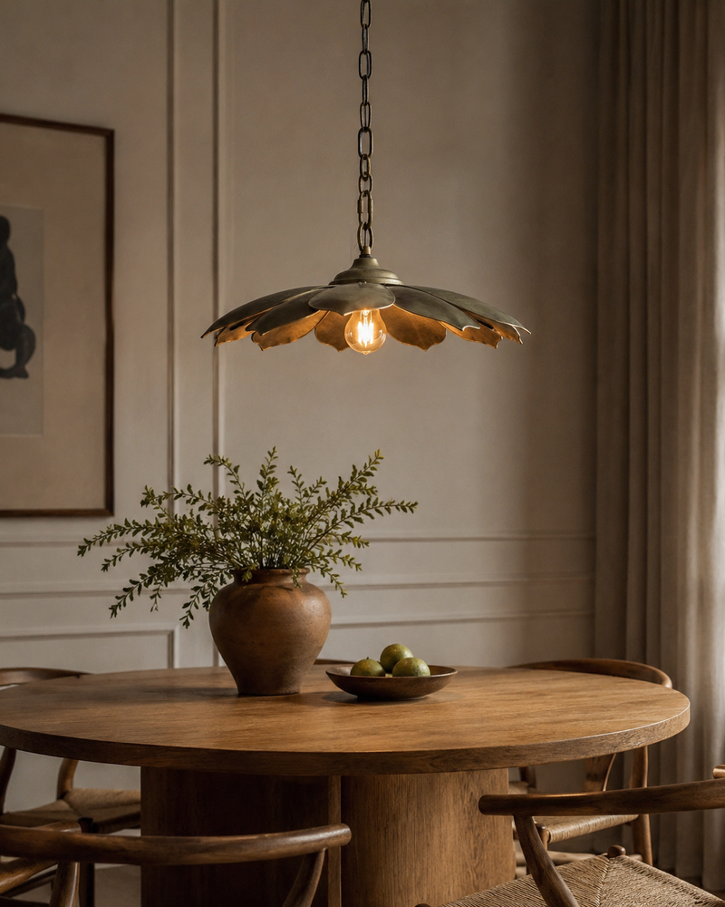 Clayre & Eef hanglamp met bloemvormige kap