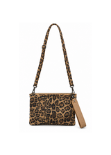 Stoffen crossbody tas met panterprint