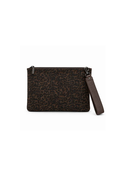 Stoffen crossbody tas met panterprint