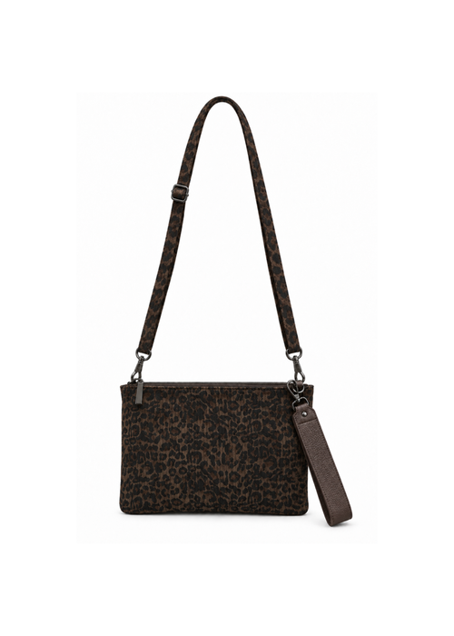 Stoffen crossbody tas met panterprint