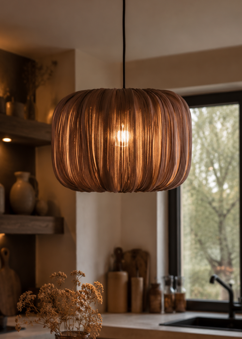 Geplooide lampenkap – Taupe