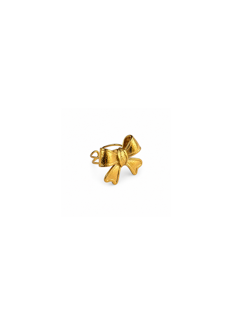 Statement ring bow gold