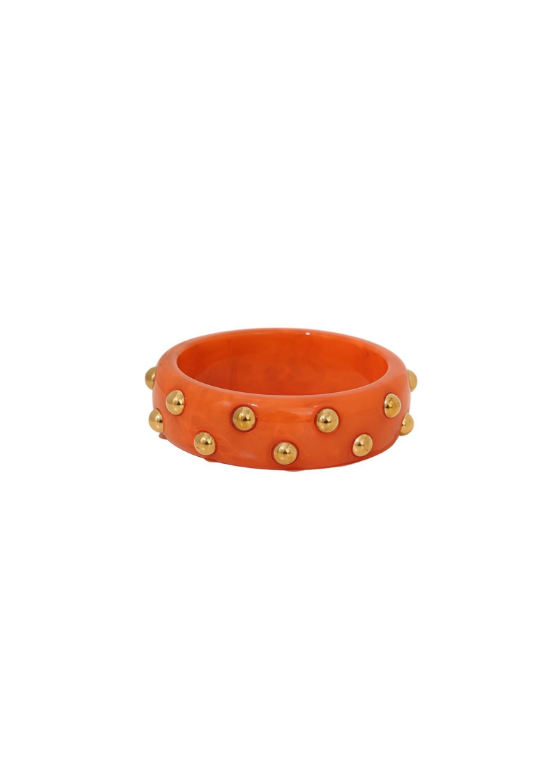 Oranje bangle met gouden details