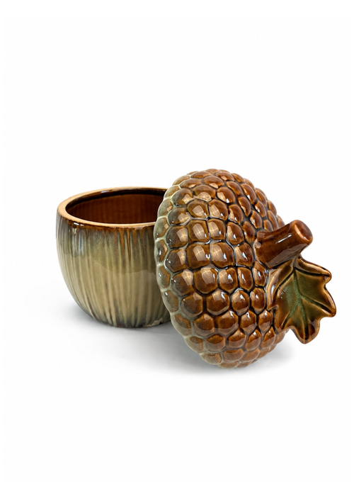 Decoratiepot eikel met deksel | 2 maten