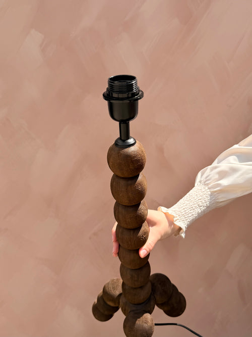 Lampenvoet met houten bollen