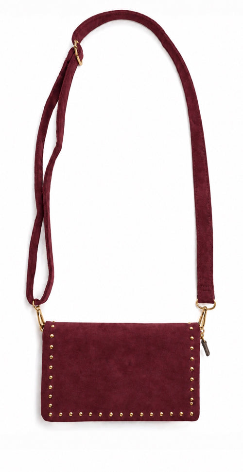 Camel crossbody tasje met gouden studs - 3 kleuren
