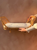 Rotan poppenbedje met matras