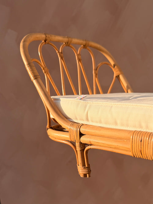Rotan poppenbedje met matras