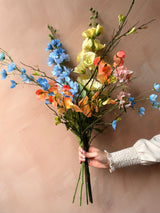 Kleurrijk boeket blauw/roze