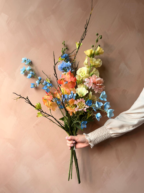 Kleurrijk boeket blauw/roze