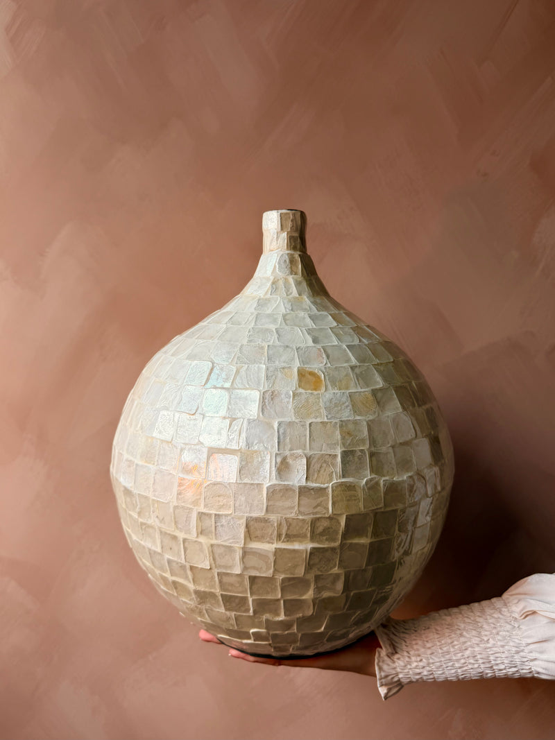 Light & Living vaas met parelmoer mozaïek