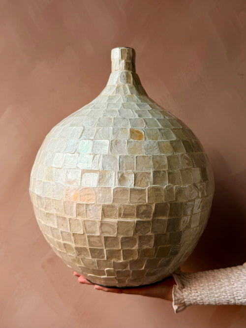 Light & Living vaas met parelmoer mozaïek