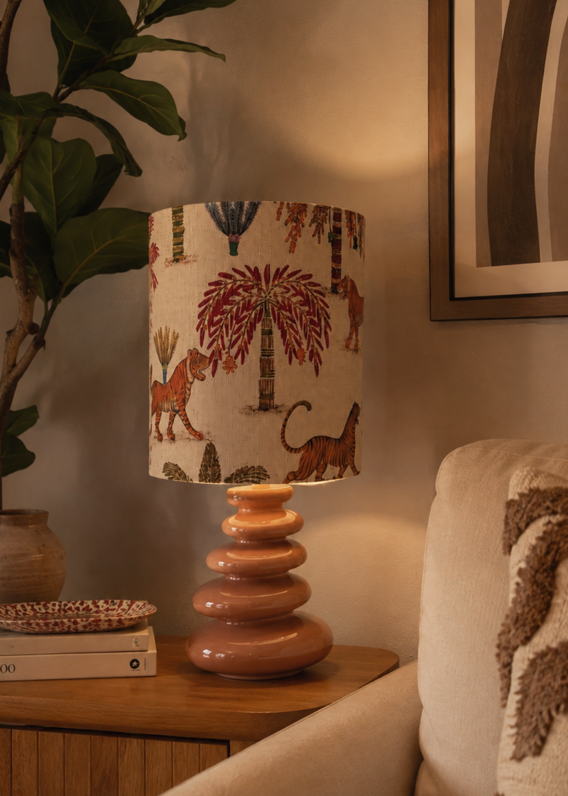 Toplicht lampenkap tiger jungle – beige & oranje